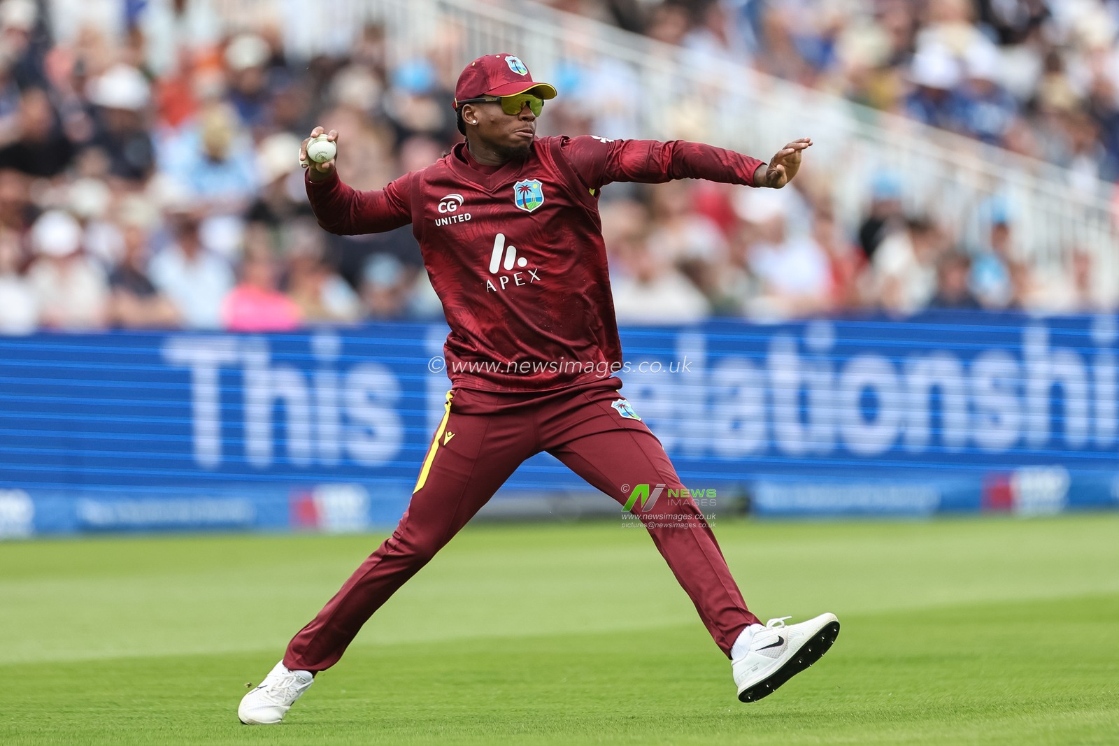Keacy Carty of West Indies fields the ball during the 1st Metro Bank ODI England vs West Indies at Edgbaston, Birmingham, United Kingdom, 29th May 2025

(Photo by Mark Cosgrove/News Images)