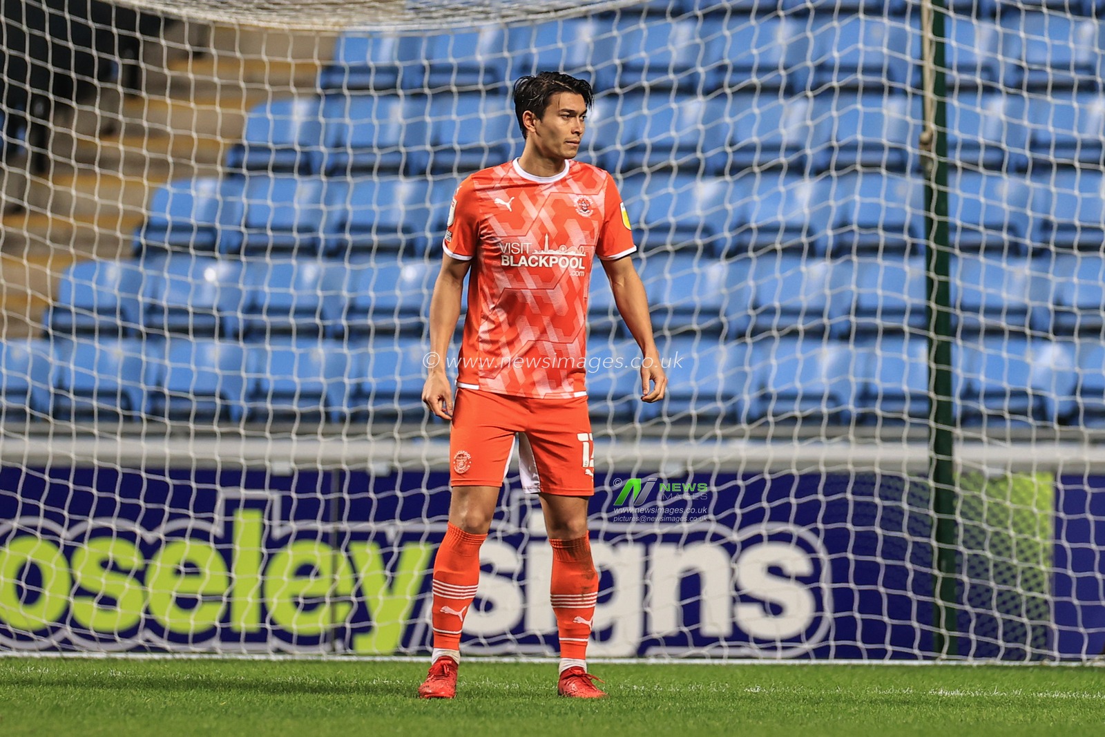 Kenny Dougall #12 of Blackpool during the game