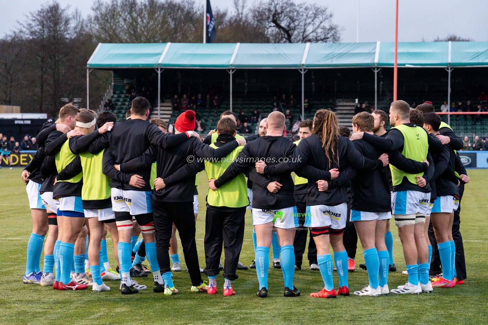 Gloucester Rugby Team Huddle