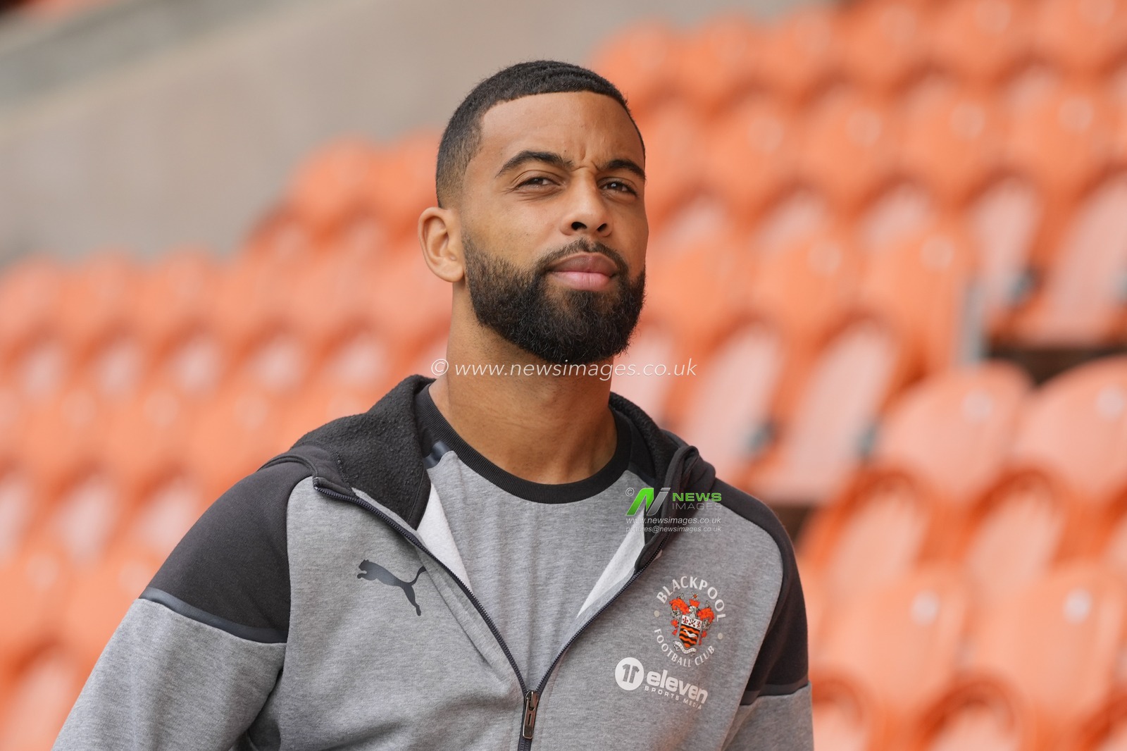 CJ Hamilton #22 of Blackpool arrives at the stadium before  the Sky Bet League 1 match Blackpool vs Leyton Orient at Bloomfield Road, Blackpool, United Kingdom, 19th August 2023

(Photo by Steve Flynn/News Images)