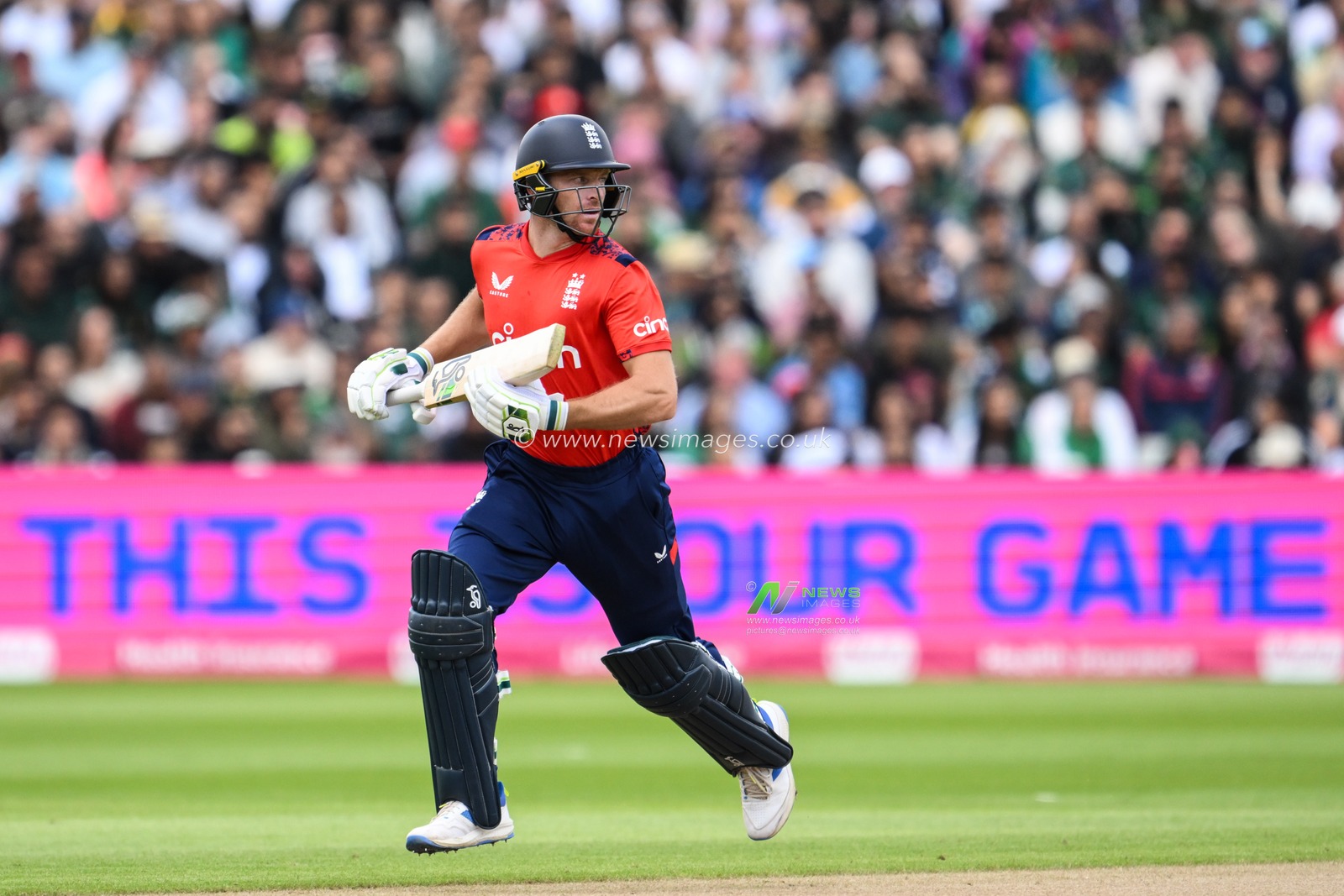 Jos Buttler of England runs between the wickets during the Vitality T20 International Series match England vs Pakistan at Edgbaston, Birmingham, United Kingdom, 25th May 2024

(Photo by Craig Thomas/News Images)