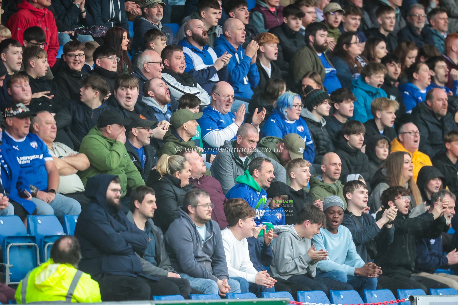 Chesterfield fans during the Sky Bet League 2 match Chesterfield vs Harrogate Town at SMH Group Stadiumact Stadium, Chesterfield, United Kingdom, 22nd March 2025

(Photo by Richard Bierton/News Images)