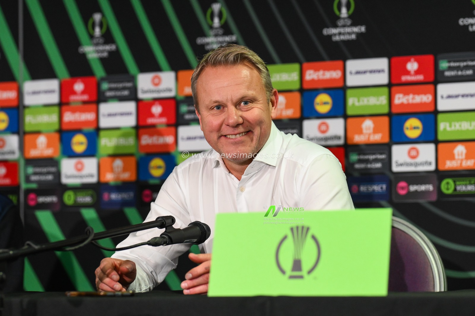 Roberth BjÃ¶rknesjÃ¶ Manager of DjurgÃ¥rden during the post match press conference after the UEFA Conference League - League Stage match The New Saints vs DjurgÃ¥rden at Croud Meadow, Shrewsbury, United Kingdom, 28th November 2024

(Photo by Craig Thomas/News Images)