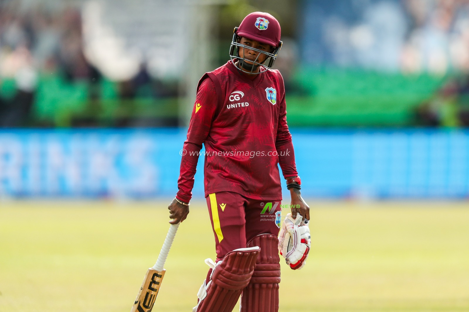 Shemaine Campbelle of West Indies Women looks dejected following her dismissal during the 2nd Metro Bank ODI Day International England Women v West Indies Women at Uptonsteel County Ground, Leicester, United Kingdom, 4th June 2025

(Photo by Izzy Poles/News Images)