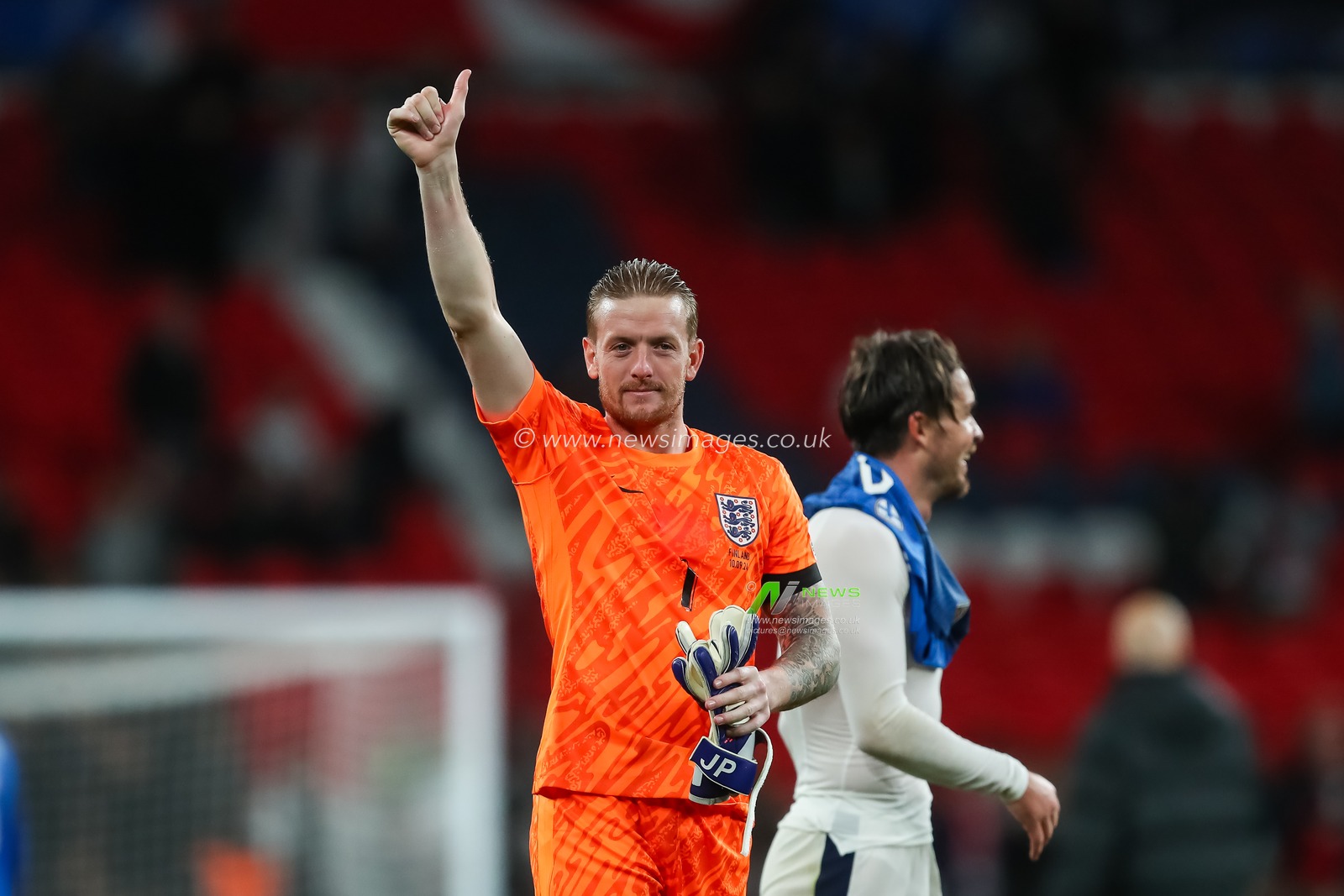 Jordan Pickford of England gives the thumbs up to the fans at the end of the UEFA Nations League - League B - Group 2 England v Finland at Wembley Stadium, London, United Kingdom, 10th September 2024

(Photo by Gareth Evans/News Images)