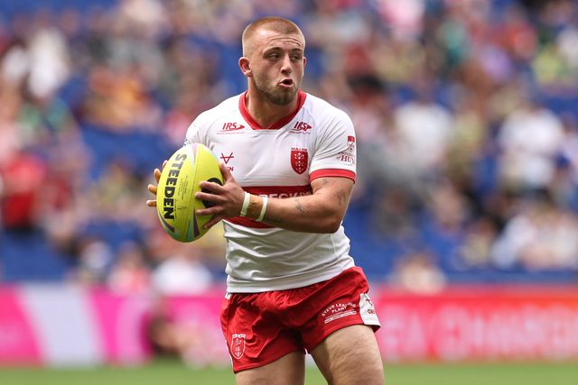 Mikey Lewis of Hull KR during the Betfred Super League Magic Weekend match Hull KR vs Hull FC at Hill Dickinson Stadium, Liverpool, United Kingdom on 04 July 2026

(Photo by Alfie Cosgrove/News Images)