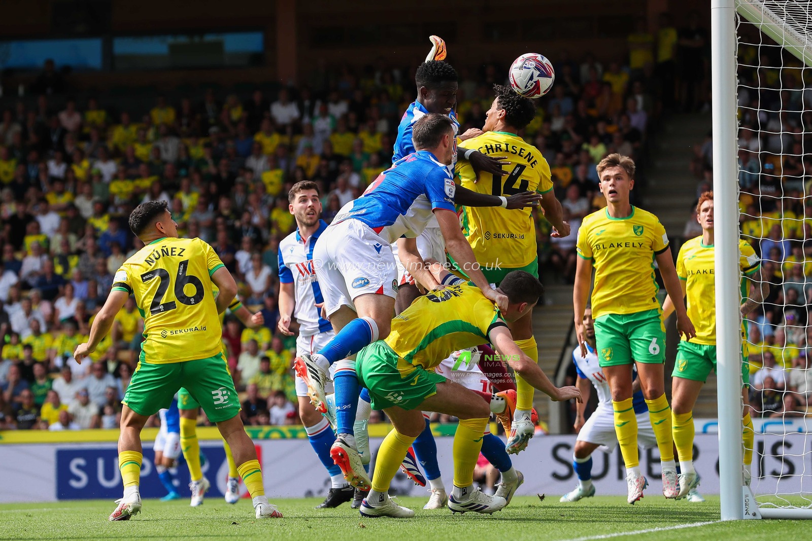 Angus Gunn of Norwich City makes a save during the Sky Bet Championship match Norwich City vs Blackburn Rovers at Carrow Road, Norwich, United Kingdom, 17th August 2024

(Photo by Izzy Poles/News Images)