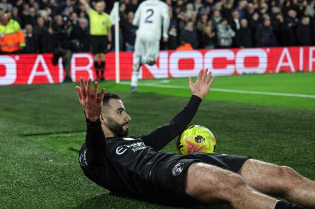 Rayan Ait-Nouri of Manchester City reacts on the deck after a challenge with Bogle during the Premier League match Leeds United vs Manchester City at Elland Road, Leeds, United Kingdom on 28 February 2026

(Photo by Mark Cosgrove/News Images)