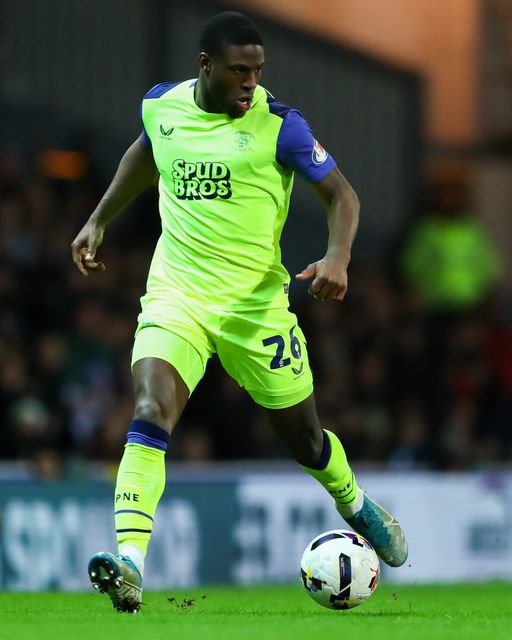 Thierry Small of Preston North End dribbles ball forward during the Sky Bet Championship match Blackburn Rovers vs Preston North End at Ewood Park, Blackburn, United Kingdom on 20 February 2026

(Photo by Jorge Horsted/News Images)
