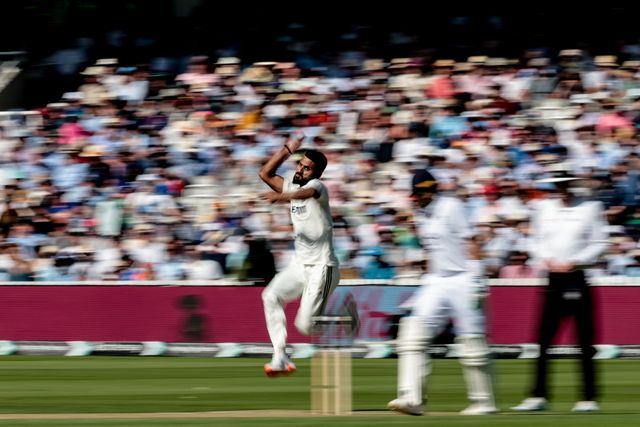 Akash Deep of India delivers the ball during the 3rd Rothesay Test Match Day 1 England v India at Lords, London, United Kingdom, 10th July 2025

(Photo by Mark Cosgrove/News Images)