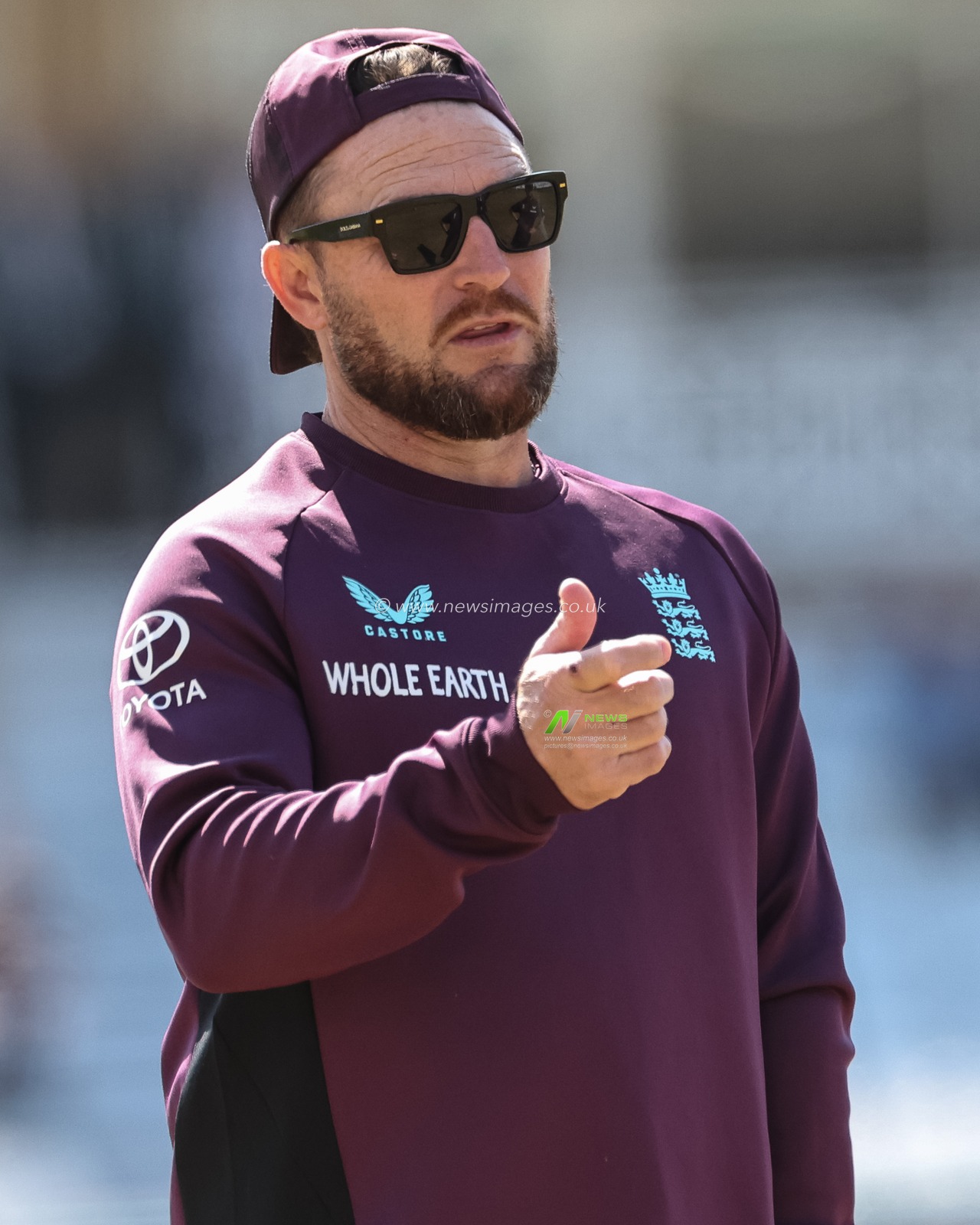 Brendon McCullum head coach of England in the pre-game warm up session during the Rothesay Test Match Day 2 England vs Zimbabwe at Trent Bridge, Nottingham, United Kingdom, 23rd May 2025

(Photo by Mark Cosgrove/News Images)