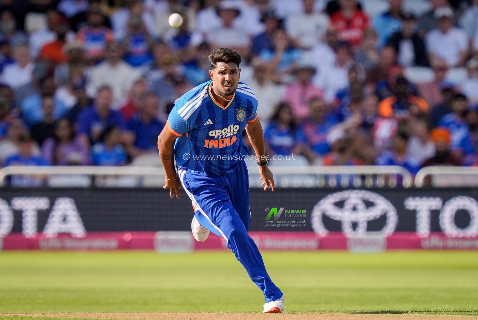 Harshit Rana of India during the Third Vitality T20 International match England vs India at Trent Bridge, Nottingham, United Kingdom on 07 July 2026

(Photo by Maynard Manyowa/News Images)