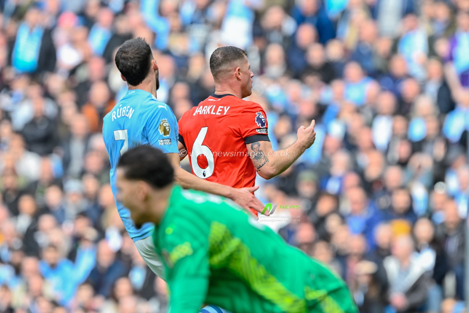 Ross Barkley of Luton Town celebrates his goal to make it 3-1, during the Premier League match Manchester City vs Luton Town at Etihad Stadium, Manchester, United Kingdom, 13th April 2024

(Photo by Cody Froggatt/News Images)
