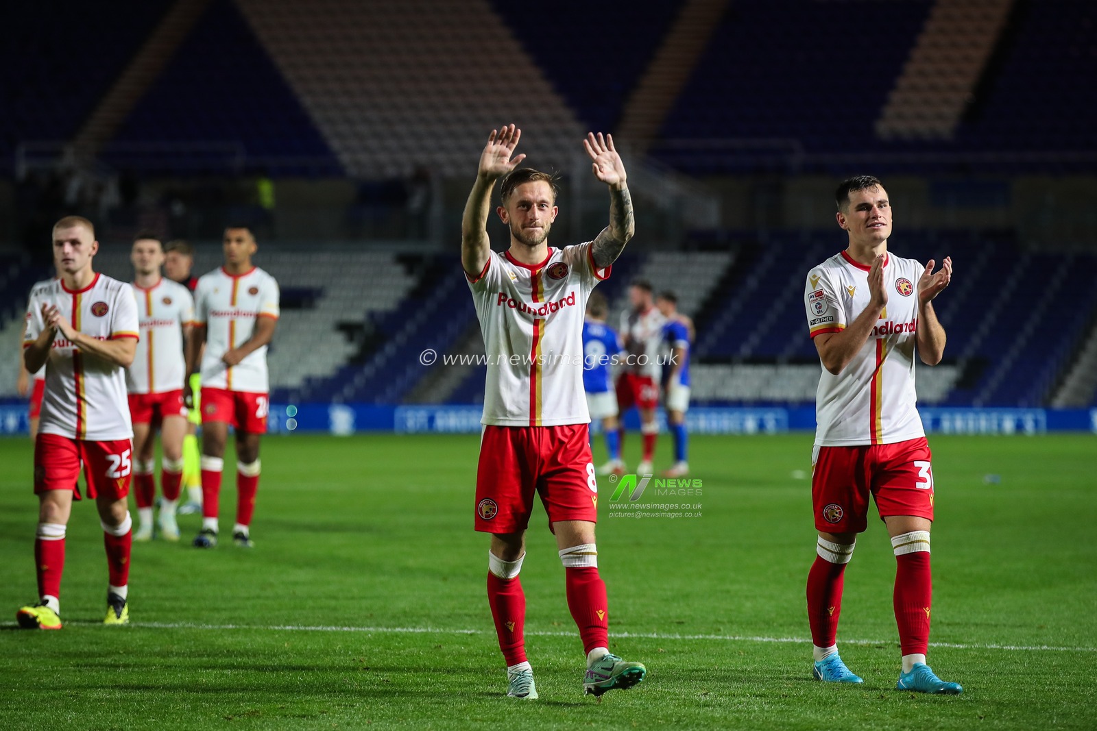Charlie Lakin of Walsall waves to the fans after the Bristol Street Motors Trophy match Birmingham City vs Walsall at St. Andrew's @ Knighthead Park, Birmingham, United Kingdom, 3rd September 2024

(Photo by Gareth Evans/News Images)