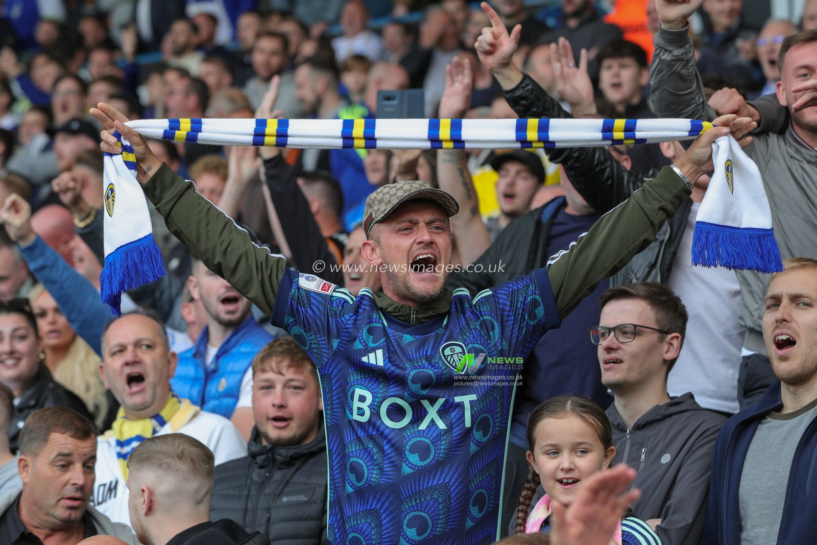 Leeds United supporters cheer on their team during the Sky Bet Championship match Leeds United vs Watford at Elland Road, Leeds, United Kingdom, 23rd September 2023

(Photo by James Heaton/News Images)