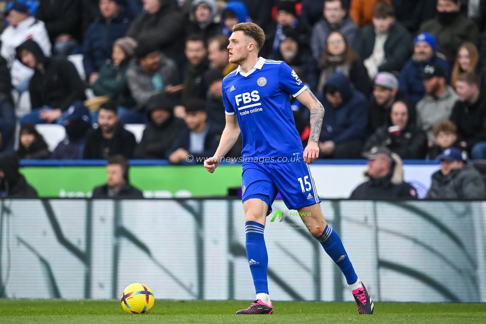 Harry Souttar #15 of Leicester City in action during the game during the Premier League match Leicester City vs Arsenal at King Power Stadium, Leicester, United Kingdom, 25th February 2023

(Photo by Craig Thomas/News Images)