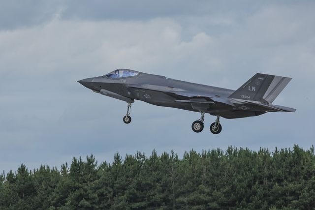 United States Air Force Lockheed Martin F-35 fifth-generation fighter land at RAF Lakenheath, Lakenheath, United Kingdom, 26th June 2025

(Photo by Mark Cosgrove/News Images)