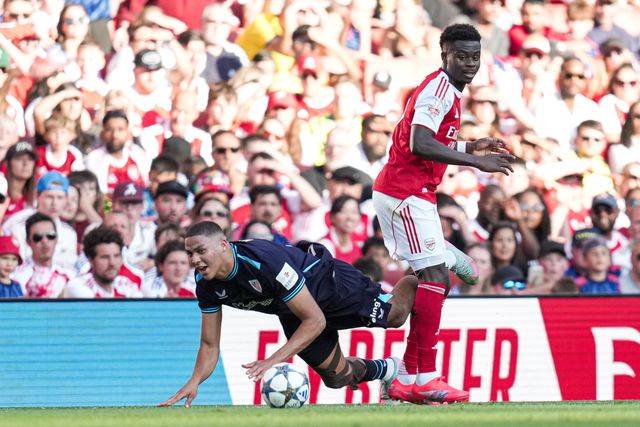 Bukayo Saka of Arsenal commits a foul during the Pre-season friendly match Arsenal vs Athletic Bilbao at Emirates Stadium, London, United Kingdom, 9th August 2025

(Photo by Harvey Murphy/News Images)