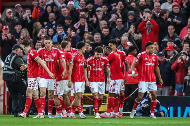 Nicolo Savona of Nottingham Forest celebrates his goal to make it 2-1 during the Premier League match Nottingham Forest vs Manchester United at City Ground, Nottingham, United Kingdom, 1st November 2025

(Photo by Alfie Cosgrove/News Images)

*** GER AUT SUI OUT ***