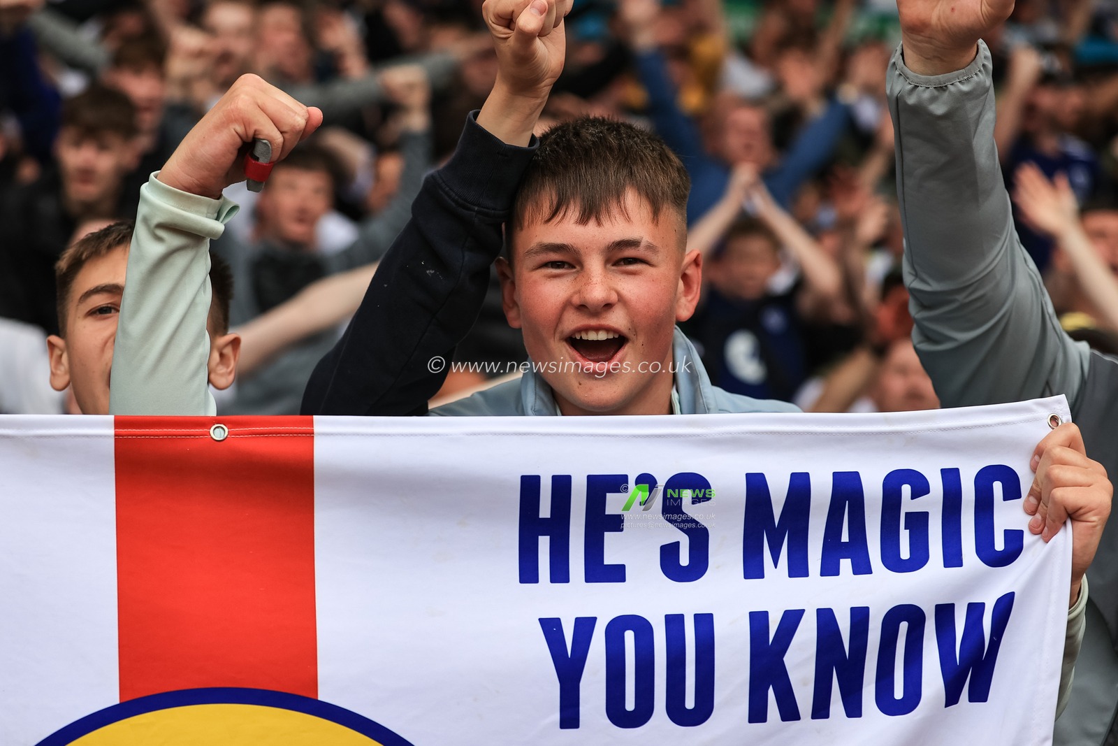 Leeds fans after the final whistle