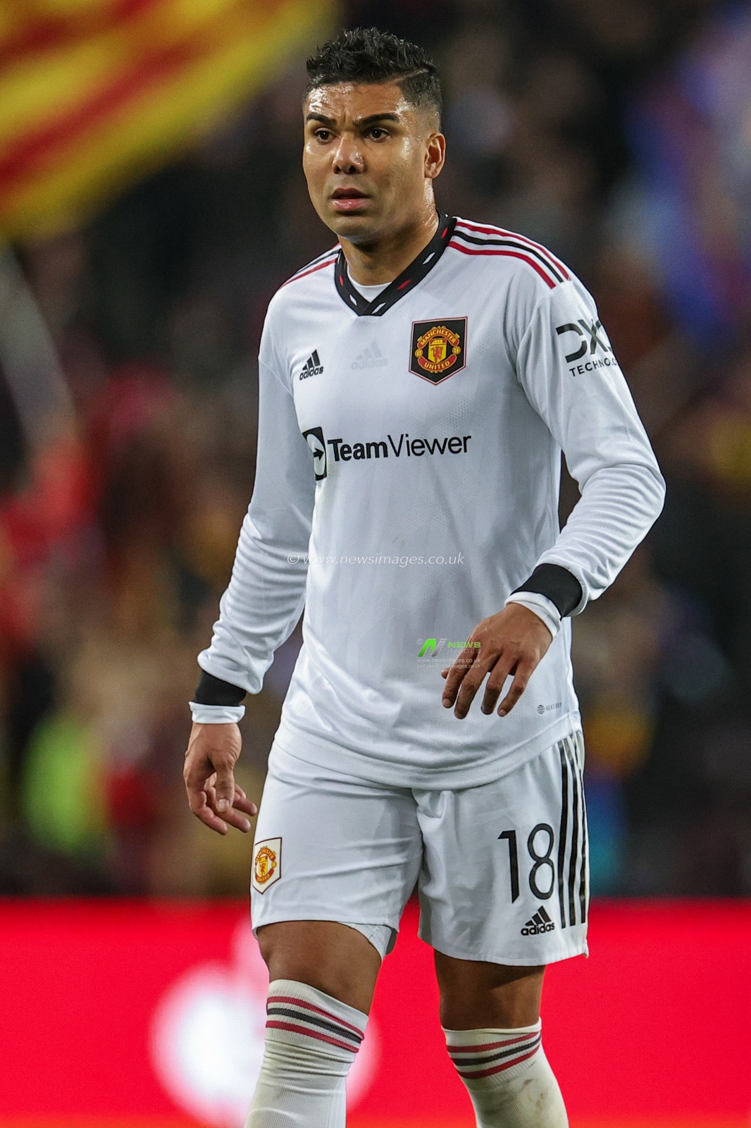 Casemiro #18 of Manchester United during the UEFA Europa League Knockout Round Play-Offs Barcelona vs Manchester United at Spotify Camp Nou, Barcelona, Spain, 16th February 2023

(Photo by Mark Cosgrove/News Images)