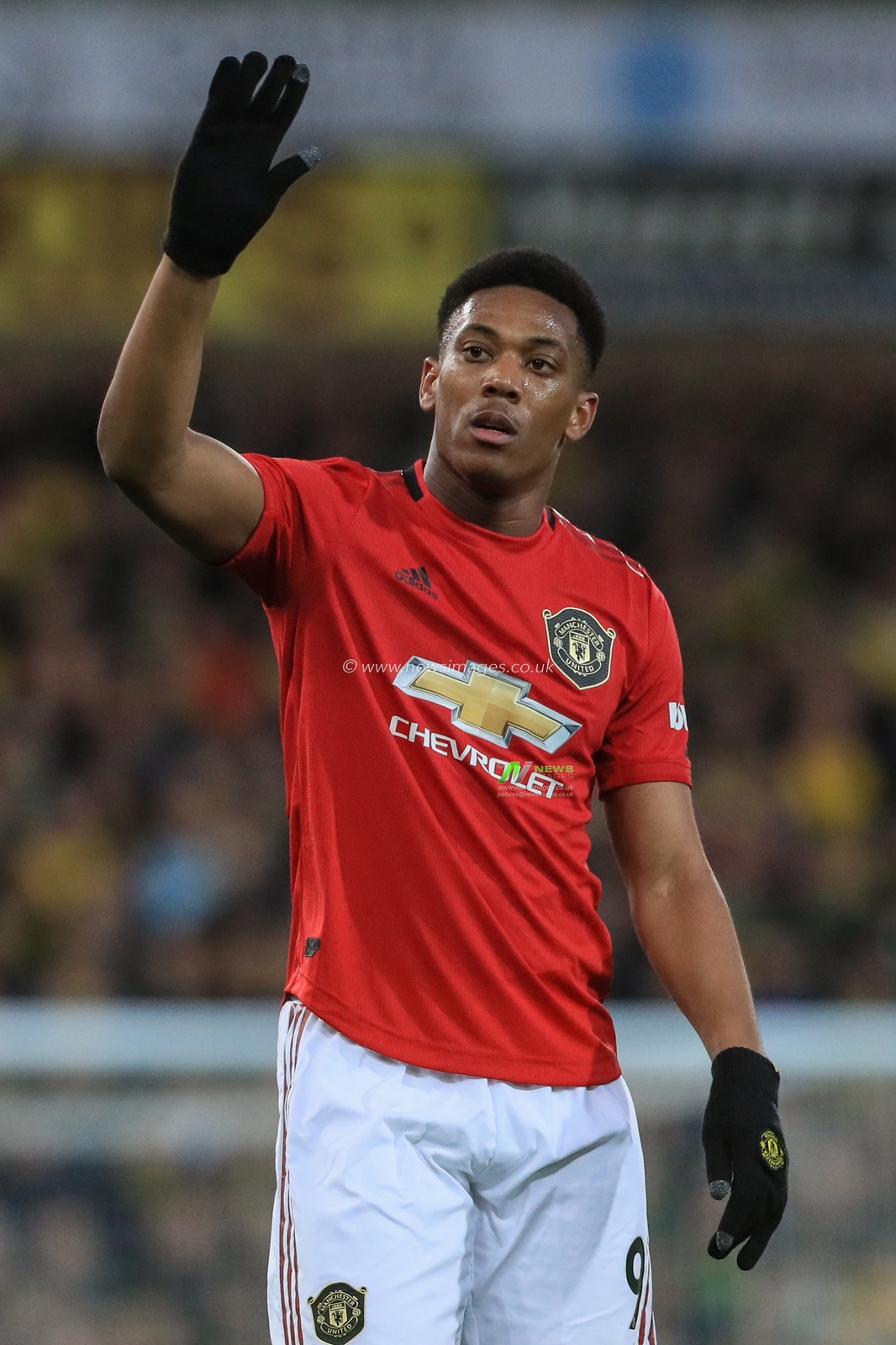 27th October 2019, Carrow Road, Norwich, England; Premier League, Norwich City v Manchester United : Anthony Martial (9) of Manchester United during the game

Credit: Mark Cosgrove/News Images