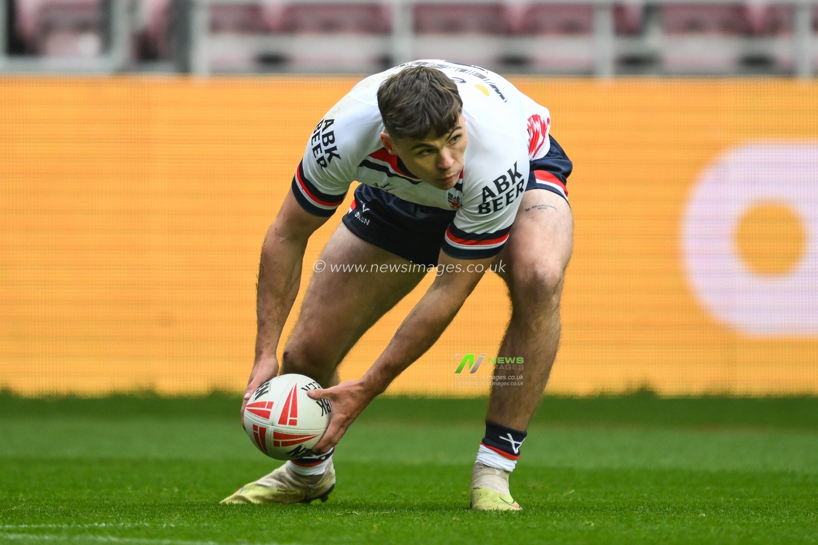 Jack Welsby of England in action during the ABK Beer Internationals Series match England vs Samoa at The Brick Community Stadium, Wigan, United Kingdom, 27th October 2024

(Photo by Craig Thomas/News Images)