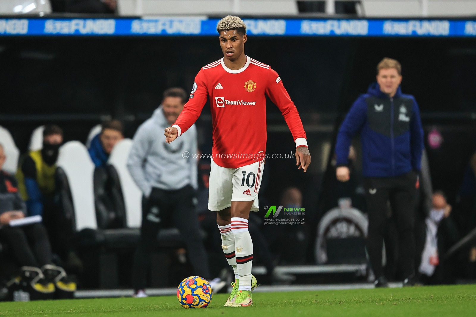 Marcus Rashford #10 of Manchester United in action during the game