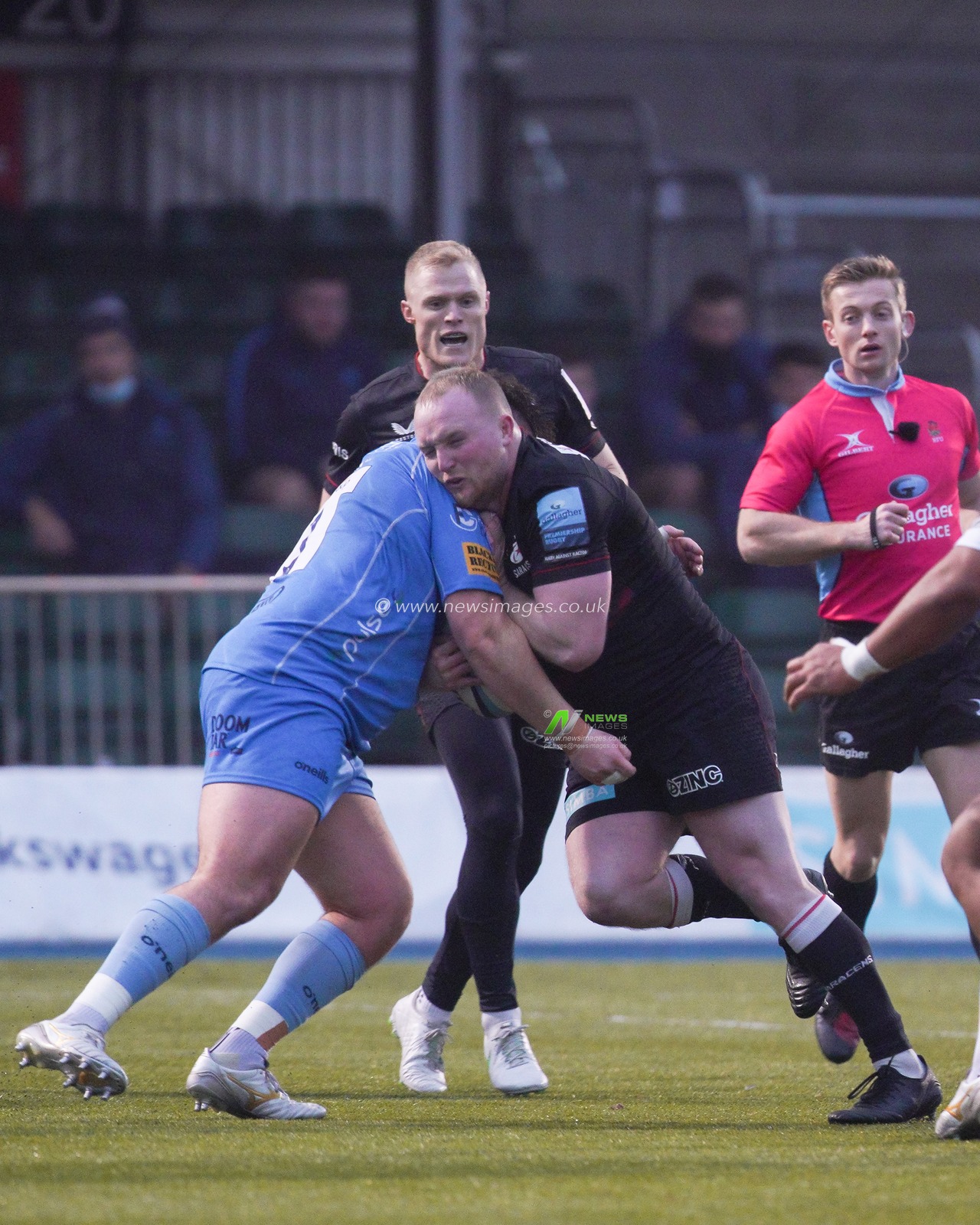 Ethan Lewis #2 of Saracens in action during the game