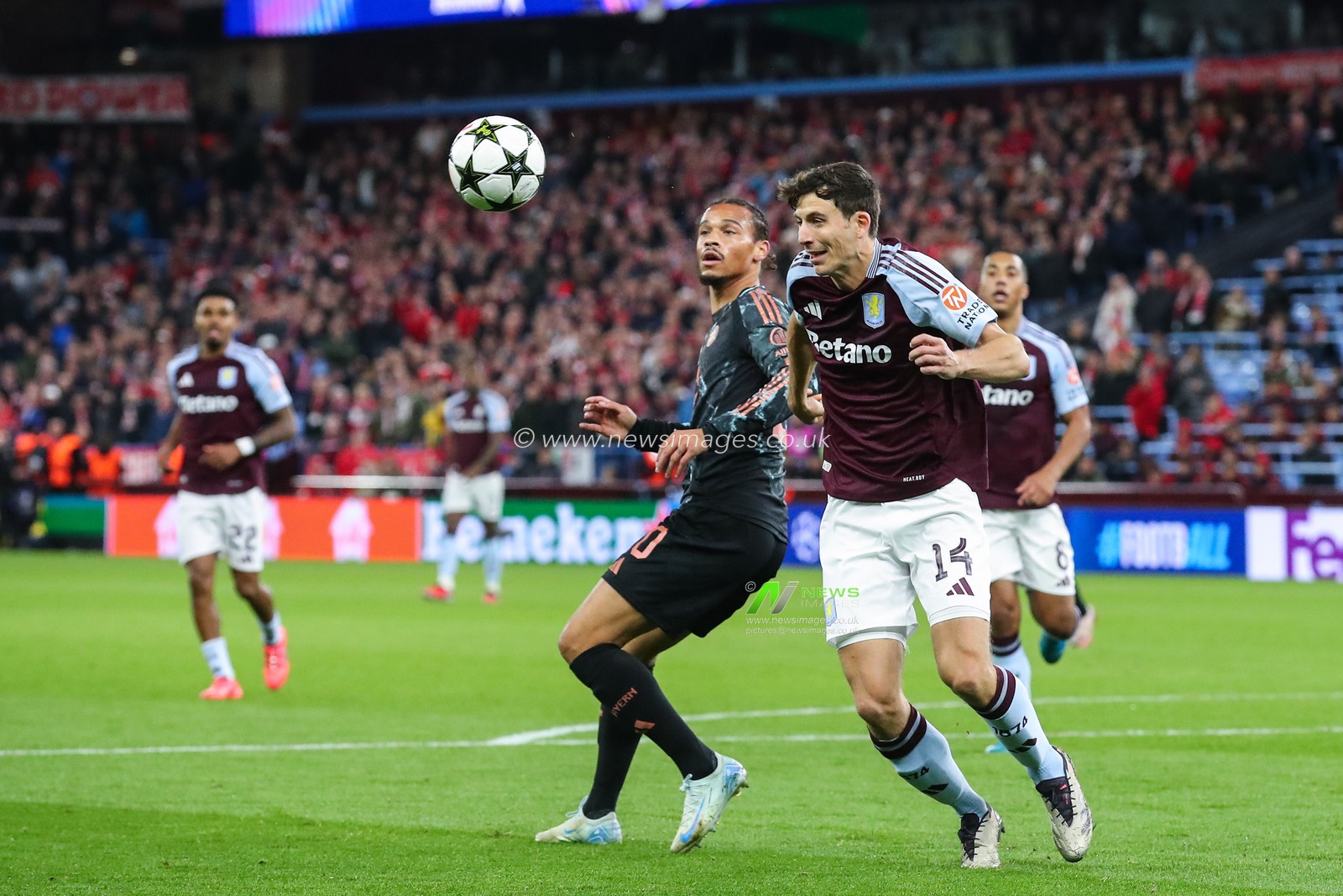 Pau Torres of Aston Villa heads the ball during the UEFA Champions League League Stage match Aston Villa vs Bayern Munich at Villa Park, Birmingham, United Kingdom, 2nd October 2024

(Photo by Gareth Evans/News Images)