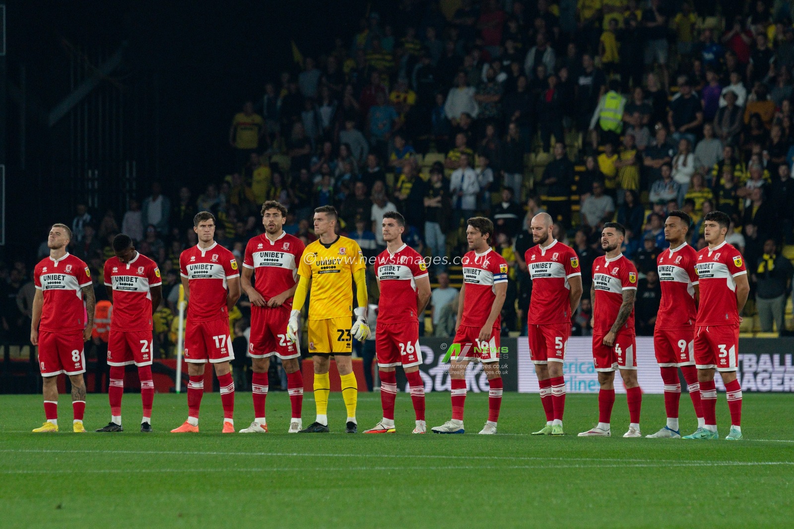 Team Line up prior to the game