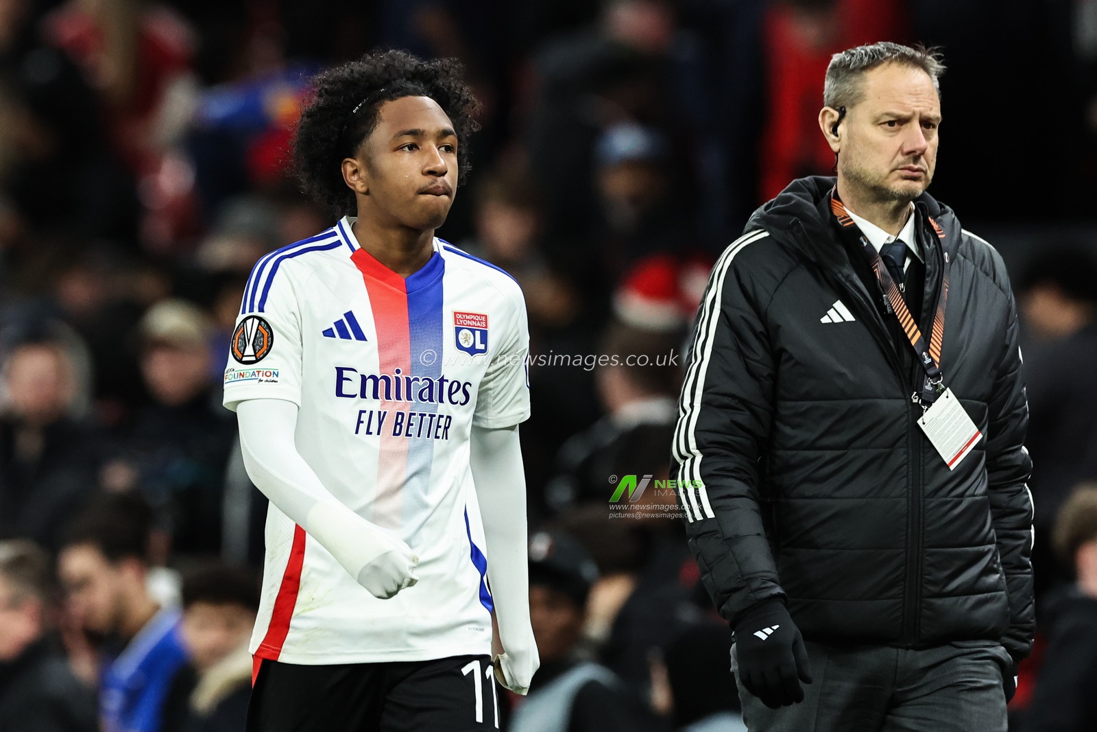 Malick Fofana of Lyon after the UEFA Europa League Quarter-finals match Manchester United vs Lyon at Old Trafford, Manchester, United Kingdom, 17th April 2025

(Photo by Mark Cosgrove/News Images)