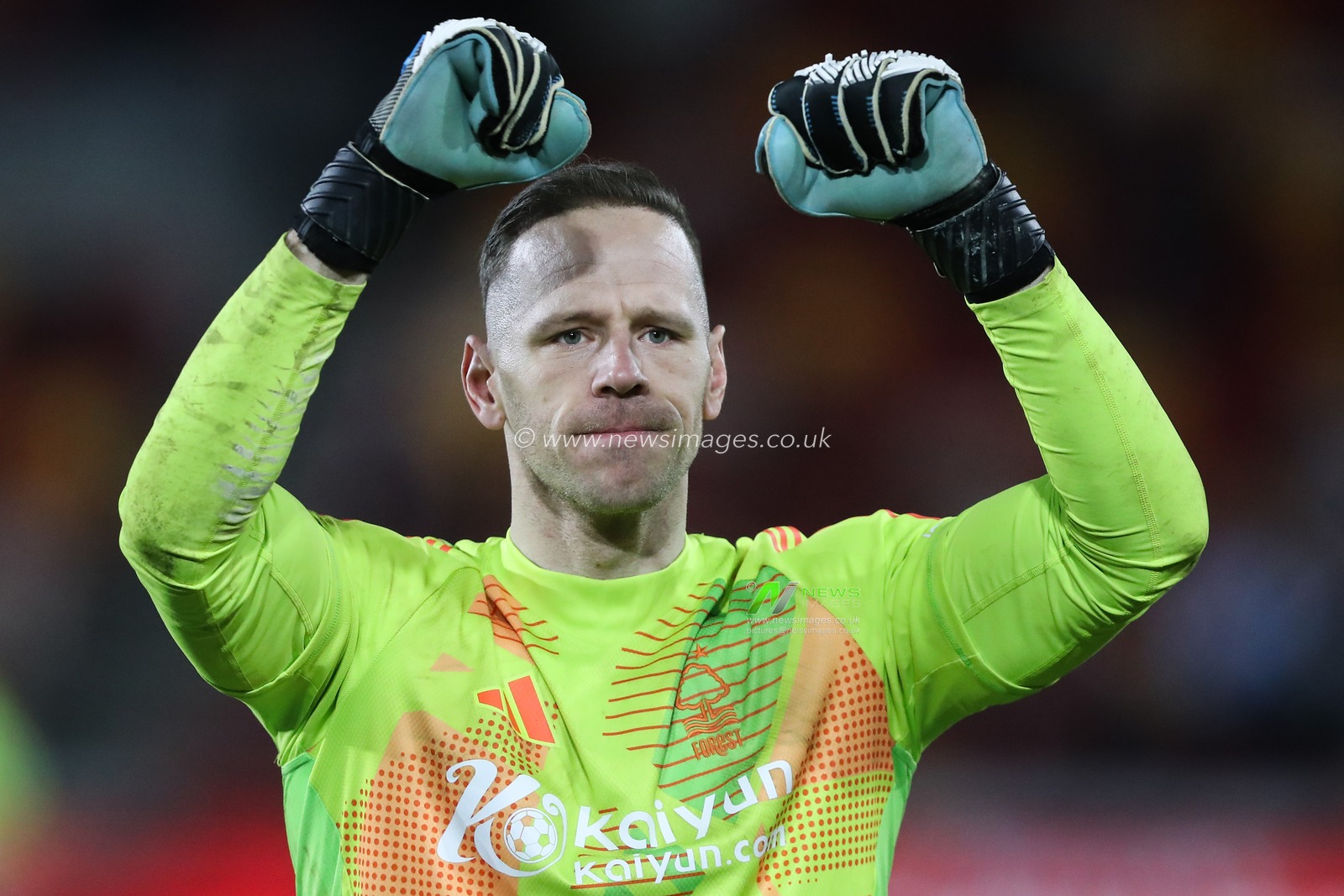 Matz Sels of Nottingham Forest celebrates his teams win after the Premier League match Brentford vs Nottingham Forest at The Gtech Community Stadium, London, United Kingdom, 21st December 2024

(Photo by Gareth Evans/News Images)