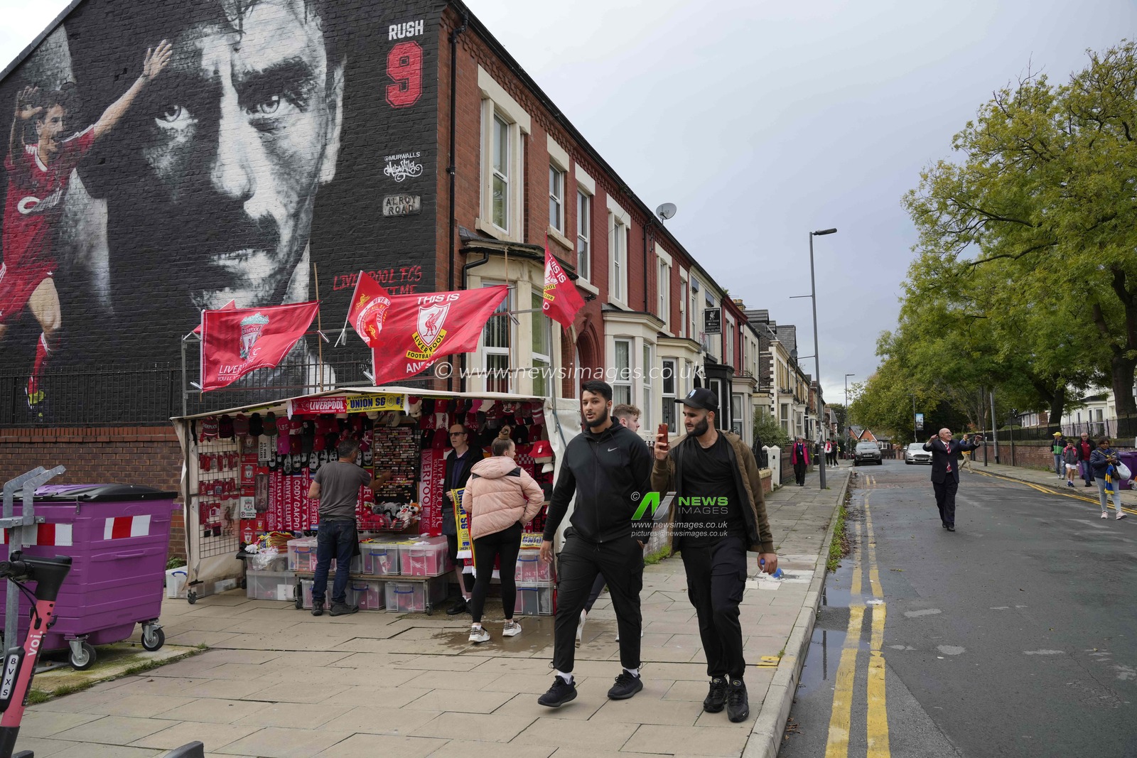 Fans arrive at the Stadium before the UEFA Europa League match Liverpool vs Union Saint-Gilloise at Anfield, Liverpool, United Kingdom, 5th October 2023

(Photo by Steve Flynn/News Images)