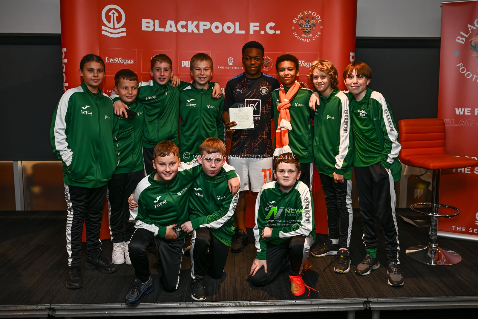 Karamoko DembÃ©lÃ© #11 of Blackpool receives his man of the match award during the Sky Bet League 1 match Blackpool vs Shrewsbury Town at Bloomfield Road, Blackpool, United Kingdom, 18th November 2023

(Photo by Craig Thomas/News Images)