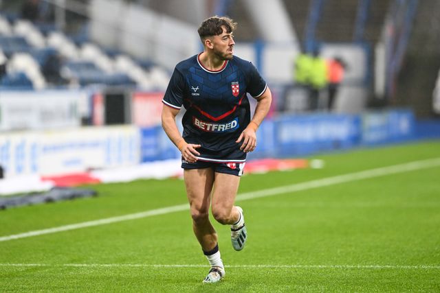 Matty Ashton of England during pre match warm up ahead of the Rugby League International match England vs Tonga at John Smith's Stadium, Huddersfield, United Kingdom, 28th October 2023

(Photo by Craig Thomas/News Images)