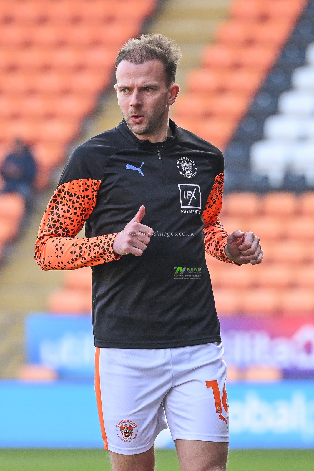 Jordan Rhodes of Blackpool during the pre-game warmup ahead of the Sky Bet League 1 match Blackpool vs Portsmouth at Bloomfield Road, Blackpool, United Kingdom, 9th March 2024

(Photo by Craig Thomas/News Images)