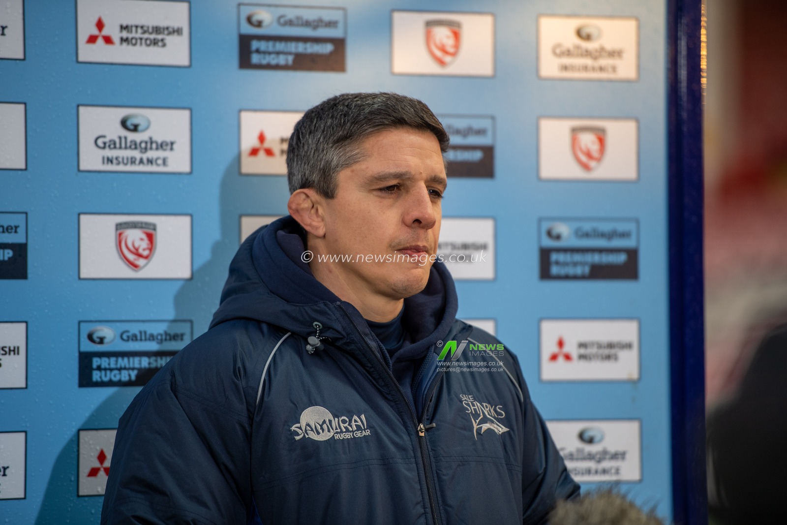 PAUL DEACON Head Coach of Sale Sharks answers questions before kick off