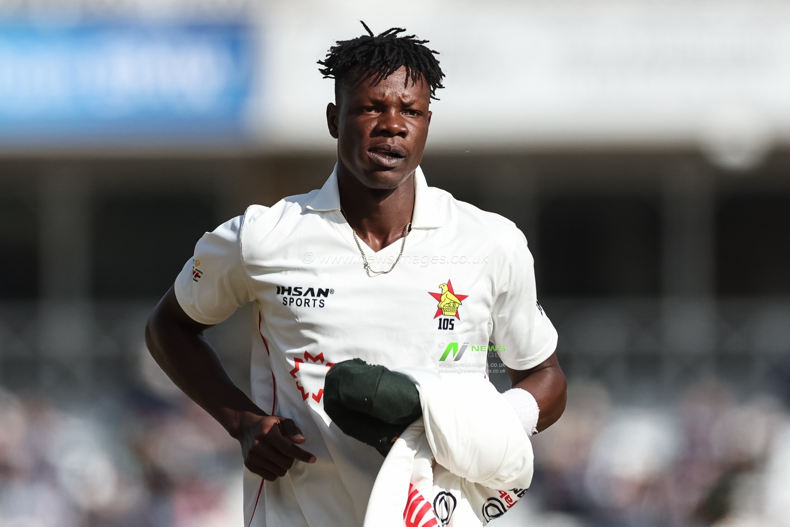 Blessing Muzarabani of Zimbabwe leaves the field of play during the Rothesay Test Match Day 1 England vs Zimbabwe at Trent Bridge, Nottingham, United Kingdom, 22nd May 2025

(Photo by Mark Cosgrove/News Images)