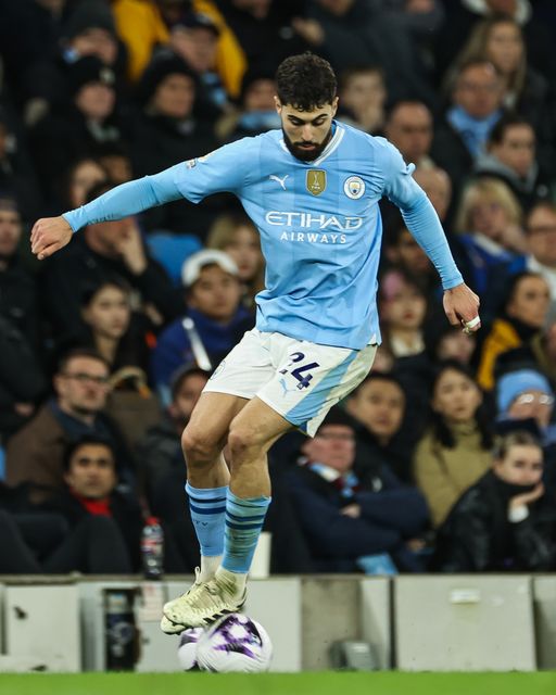 JoÅ¡ko Gvardiol of Manchester City in action during the Premier League match Manchester City vs Aston Villa at Etihad Stadium, Manchester, United Kingdom, 3rd April 2024

(Photo by Mark Cosgrove/News Images)