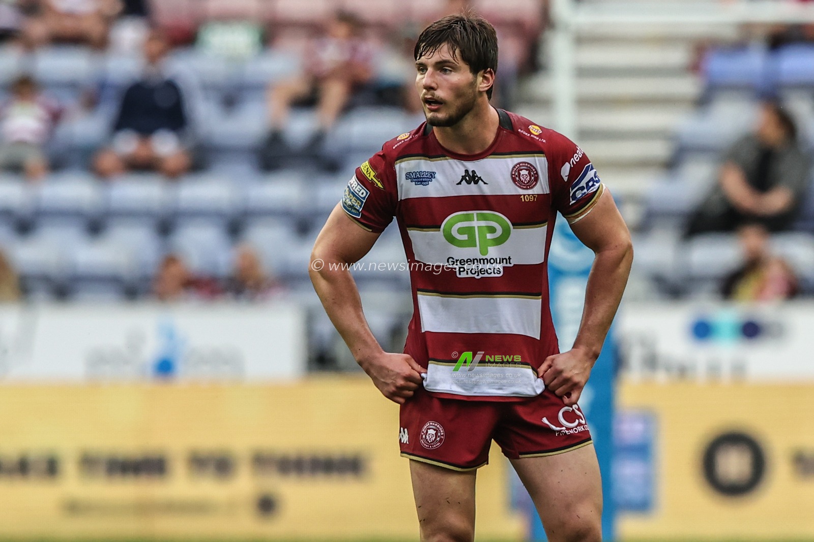 Ethan Havard of Wigan Warriors during the Betfred Super League round 20 match Wigan Warriors vs Catalans Dragons at The Brick Community Stadium, Wigan, United Kingdom, 25th July 2025

(Photo by Alfie Cosgrove/News Images)