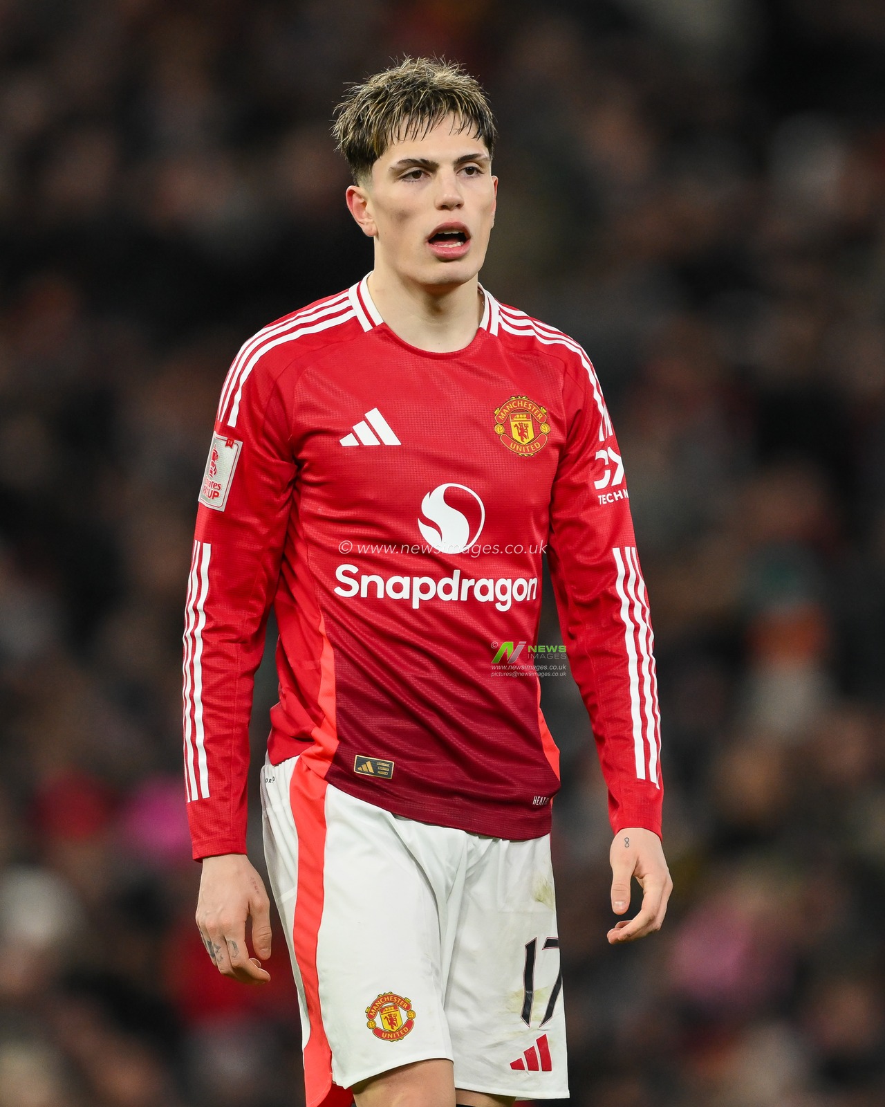 Alejandro Garnacho of Manchester United during the Emirates FA Cup Fourth Round match Manchester United vs Leicester City at Old Trafford, Manchester, United Kingdom, 7th February 2025

(Photo by Craig Thomas/News Images)