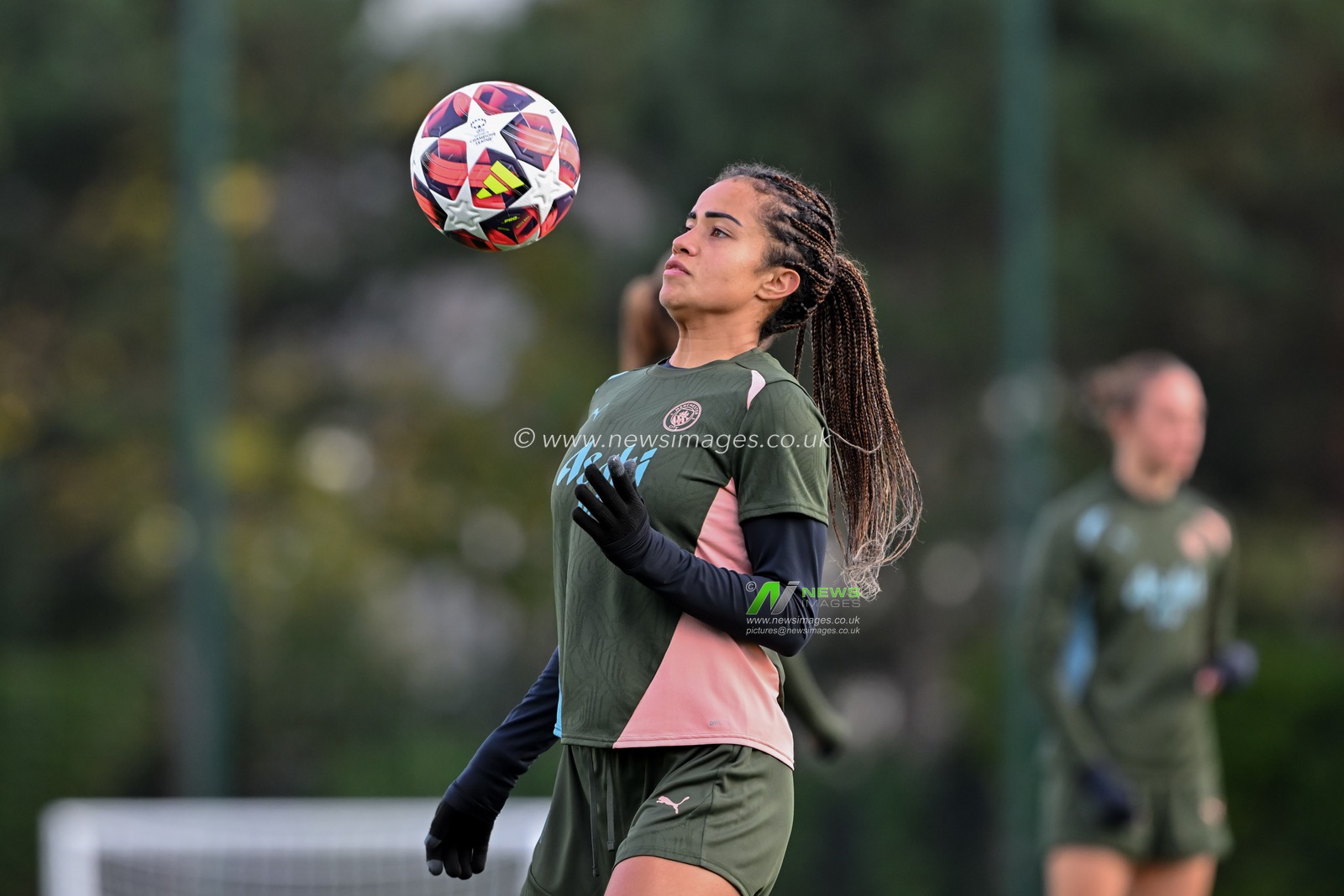 Mary Fowler of Manchester City Women during Manchester City Women Champions league open training session at Joie Stadium, Manchester, United Kingdom, 8th October 2024

(Photo by Cody Froggatt/News Images)