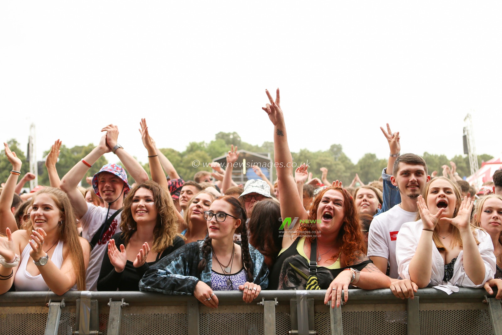 Festival goers enjoy the music during Day One of Tramlines Festival