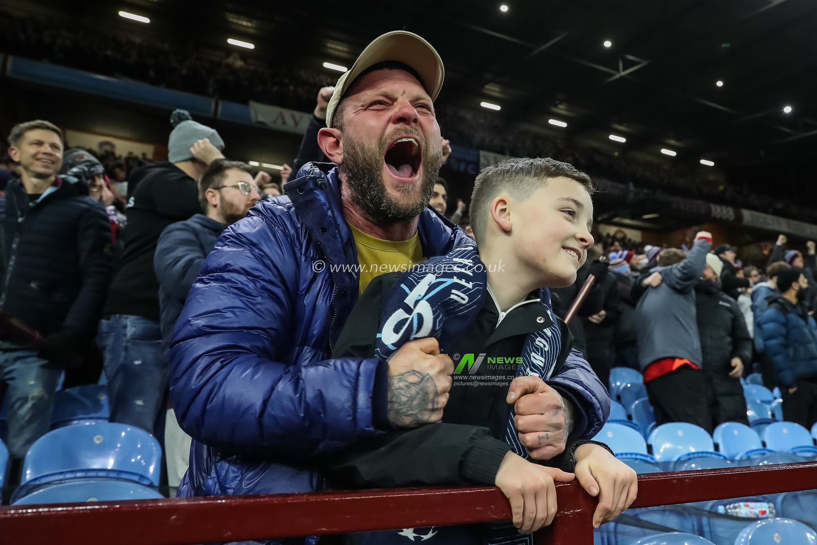 Aston Villa fans celebrate their sides win in the UEFA Champions League Matchday 8 of 8 Aston Villa vs Celtic at Villa Park, Birmingham, United Kingdom, 29th January 2025

(Photo by Gareth Evans/News Images)