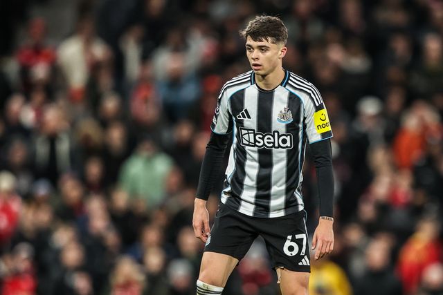 Lewis Miley of Newcastle United during the Premier League match Manchester United vs Newcastle United at Old Trafford, Manchester, United Kingdom, 26th December 2025

(Photo by Alfie Cosgrove/News Images)

*** GER AUT SUI OUT ***