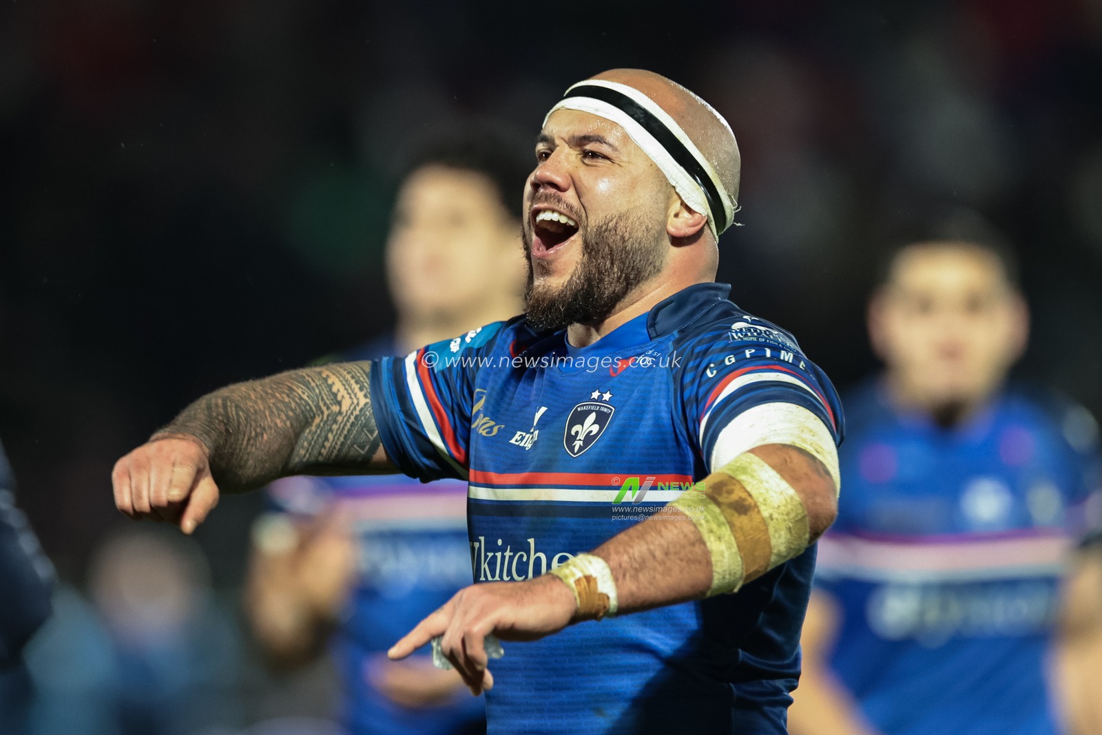 Jazz Tevaga of Wakefield Trinity celebrates the win during the Betfred Challenge Cup round 4 match Wakefield Trinity vs Leeds Rhinos at DIY Kitchens Stadium, Wakefield, United Kingdom on 13 March 2026

(Photo by Mark Cosgrove/News Images)