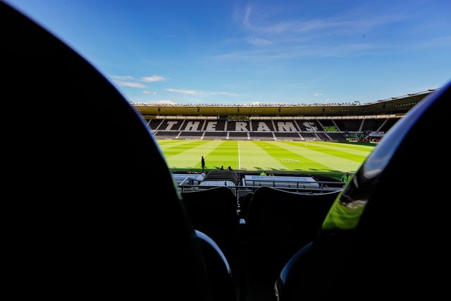 A general view of the pitch and stands during the Sky Bet Championship match Derby County vs Stoke City at Pride Park Stadium, Derby, United Kingdom on 06 April 2026

(Photo by Maynard Manyowa/News Images)