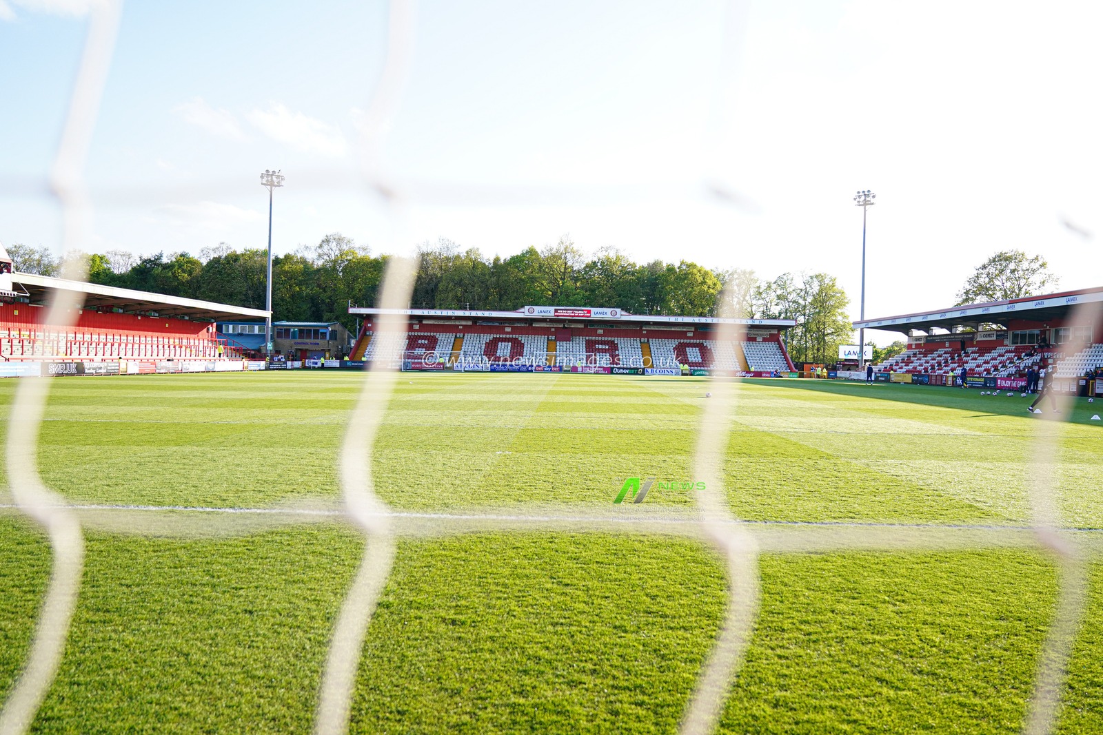 General view of lamex stadium ahead of the Sky Bet League 1 match Stevenage vs Birmingham City at Lamex Stadium, Stevenage, United Kingdom, 24th April 2025

(Photo by Harvey Murphy/News Images)
