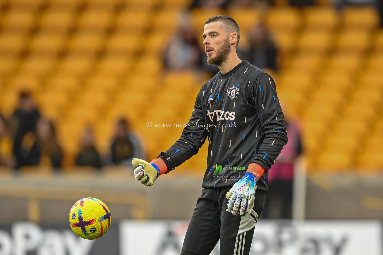 David De Gea #1 of Manchester Unitedduring the pre-game warm up ahead of the Premier League match Wolverhampton Wanderers vs Manchester United at Molineux, Wolverhampton, United Kingdom, 31st December 2022

(Photo by Craig Thomas/News Images)